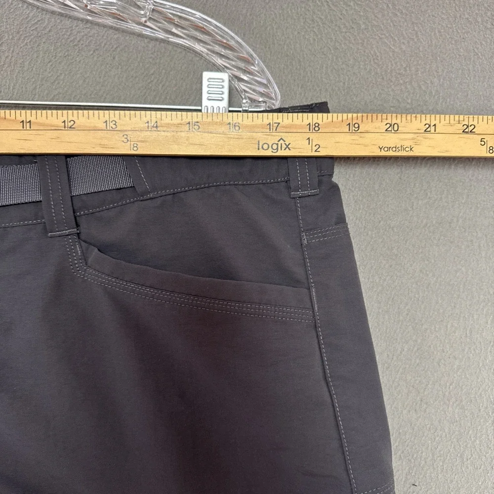 The North Face Paramount Trail Belted Convertible Pants Mens L Gray Hiking Cargo